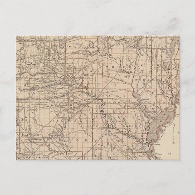 Postale Carte de l'Atlas de l'Arkansas (Devant)