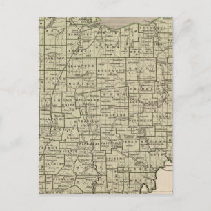 Postale Carte de l'Atlas de l'Ohio