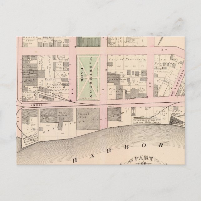 Postale Carte de l'Atlas du parc du port de Washington (Devant)