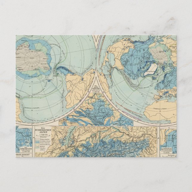 Postale Carte de l'Atlas Eisverbreitung (Devant)