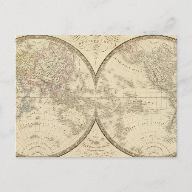 Postale Carte de l'Atlas mondial (Devant)