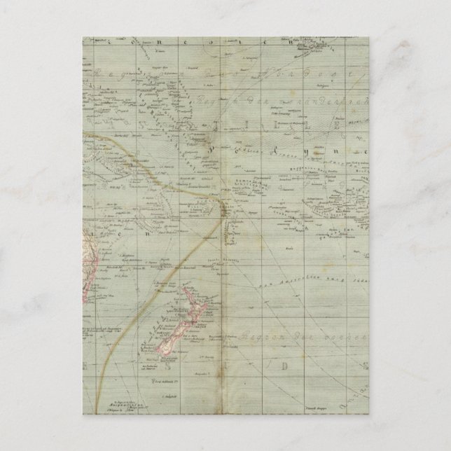 Postale Carte de l'Atlas océanique (Devant)