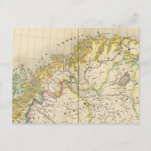 Postale Carte de l'Atlas Suède/Norvège