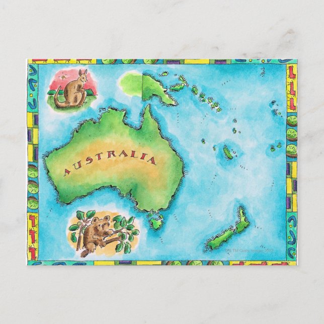 Postale Carte de l'Australie (Devant)