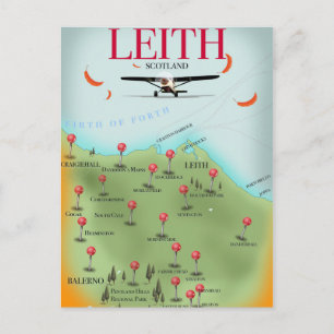 Postale Carte de Leith en Écosse de style vintage