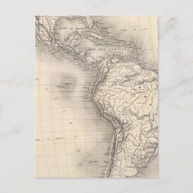 Postale Carte de l'Empire espagnol dans les Amériques (Devant)