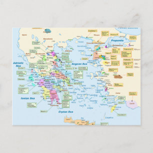 Postale Carte de l'époque homérique Grèce avec étiquette a