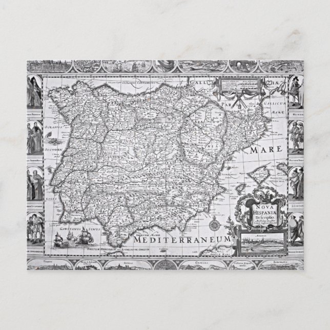 Postale Carte de l'Espagne (Devant)