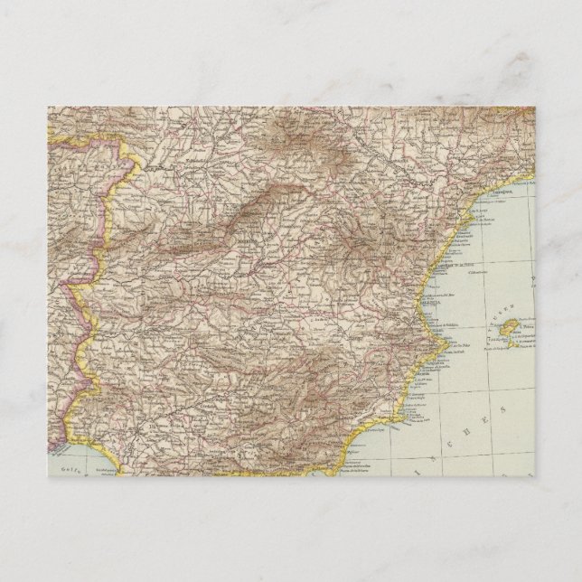 Postale Carte de l'Espagne et du Portugal (Devant)