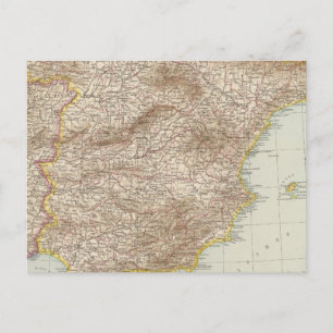 Postale Carte de l'Espagne et du Portugal