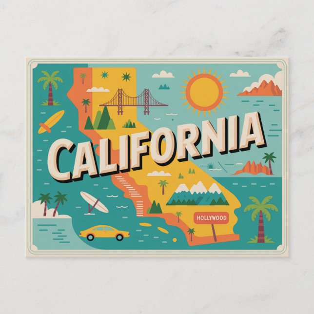 Postale Carte de l'État de Californie (Devant)