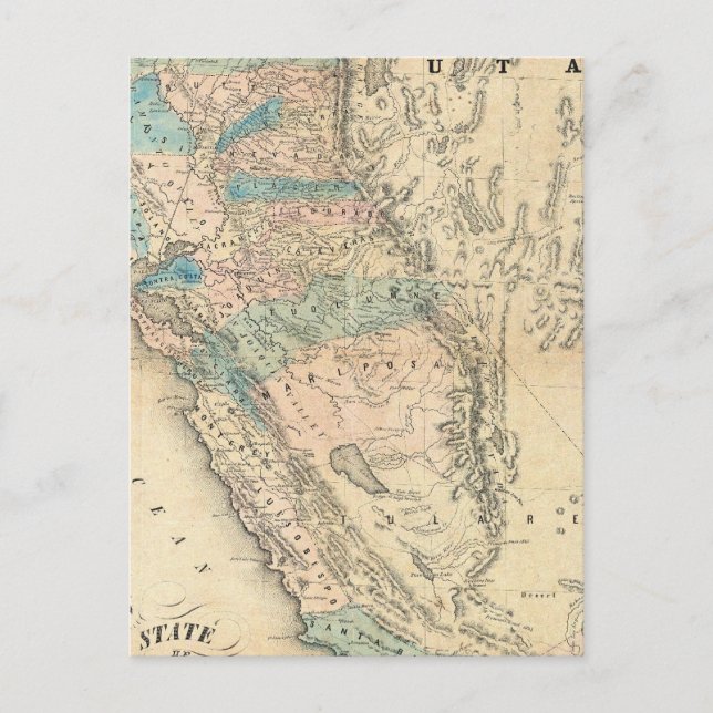 Postale Carte de l'État de Californie (Devant)