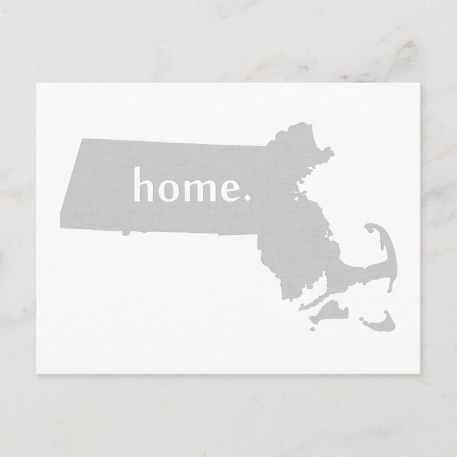 Postale Carte de l'état de la silhouette du Massachusetts (Devant)