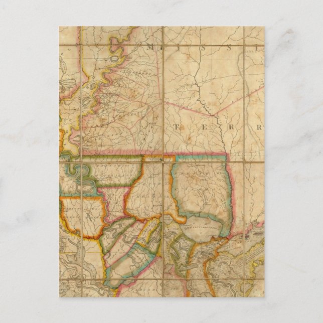 Postale Carte de l'état de Louisiane (Devant)