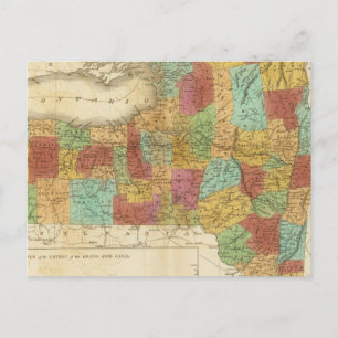 Postale Carte De L'État De New York