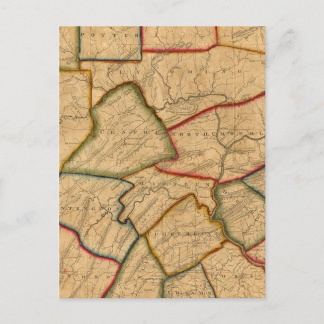 Postale Carte De L'État De Pennsylvanie (Devant)