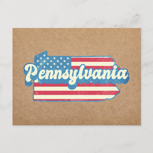 Postale Carte de l'État de Pennsylvanie illustrée avec le  (Devant)