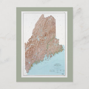 Postale Carte de l'état du Maine (1977)
