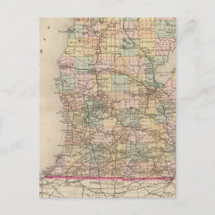 Postale Carte de l'état du Michigan Atlas