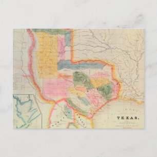 Postale Carte de l'état du Texas   1835
