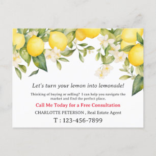 Postale Carte de l'été Citron Immobilier