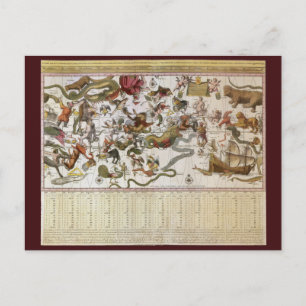 Postale Carte de l'étoile de la constellation vintage par 