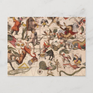 Postale Carte de l'étoile de la constellation vintage par 