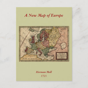 Postale Carte de l'Europe 1721