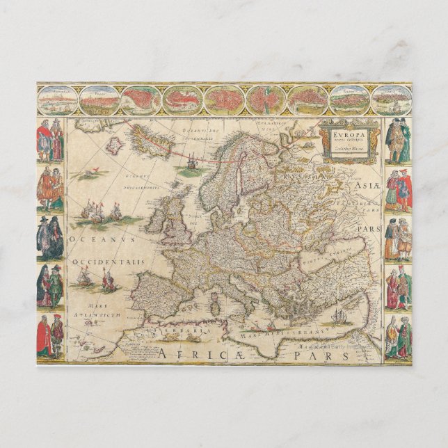 Postale Carte de l'Europe 6 (Devant)