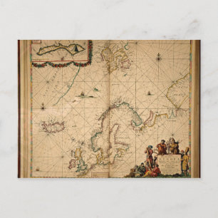 Postale Carte de l'Europe du Nord