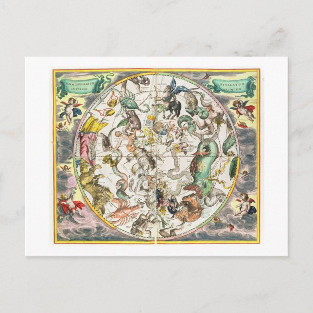 Postale Carte de l'hémisphère Sud, de 'The Celestia (Devant)