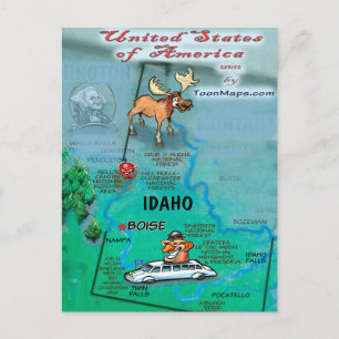 Postale Carte de l'Idaho États-Unis