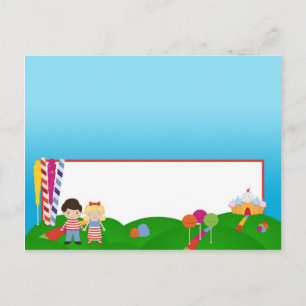 Postale Carte de lieu écrite Candy Land Crème glacée Lolli