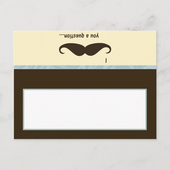 Postale Carte de lieu écrite I Mustache You a Question fun (Devant)