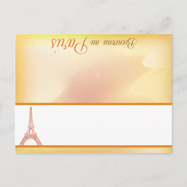 Postale Carte de lieu écrite Paris Peach (Devant)