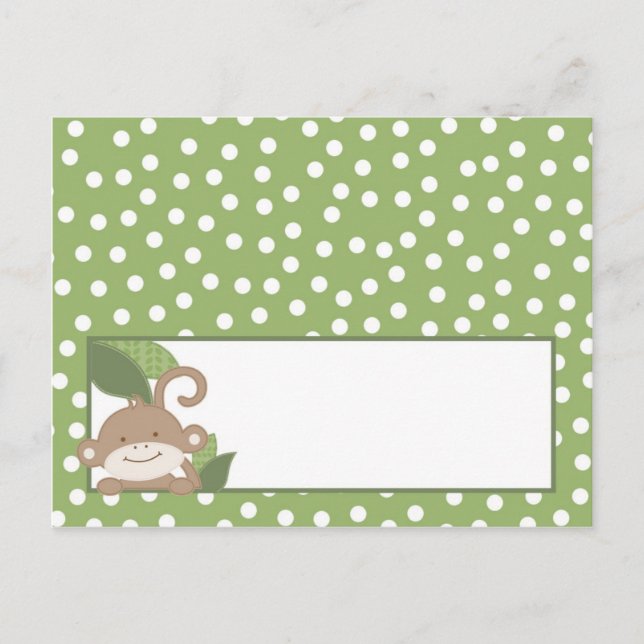 Postale Carte de lieu écrite Safari Jungle Monkey Green (Devant)