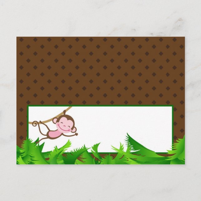 Postale Carte de lieu écrite Singe Swing Jungle Safari Zoo (Devant)