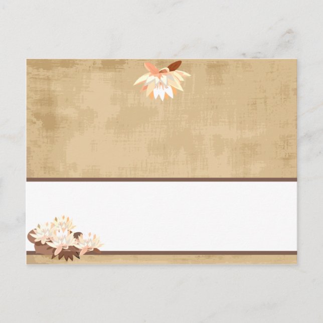 Postale Carte de lieu inscriptible Fleurs orientales (Devant)