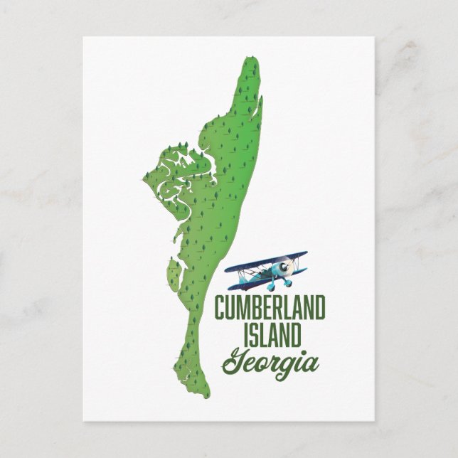Postale Carte de l'île Cumberland Géorgie (Devant)