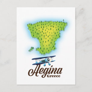 Postale Carte de l'île d'Aegina Greece