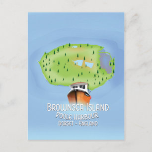 Postale Carte de l'île de Brownsea, Poole, Dorset, Anglete