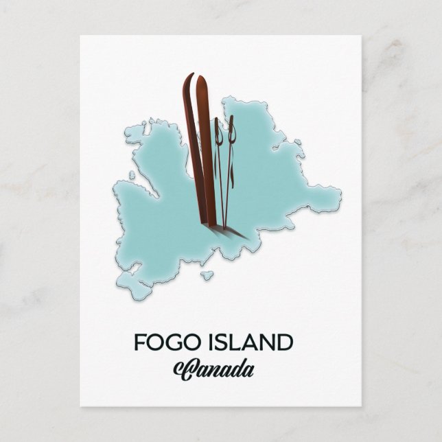 Postale Carte de l'île de Fogo Canada (Devant)