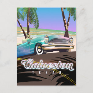 Postale Carte de l'île de Galveston Texas États-Unis