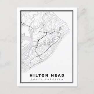 Postale Carte de l'île de Hilton Head