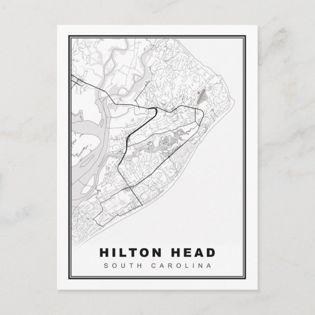 Postale Carte de l'île de Hilton Head (Devant)