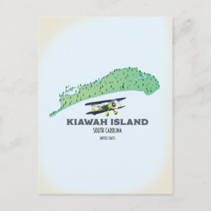 Postale Carte de l'île de Kiawah Caroline du Sud États-Uni