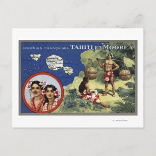 Postale Carte de l'île de Moorea