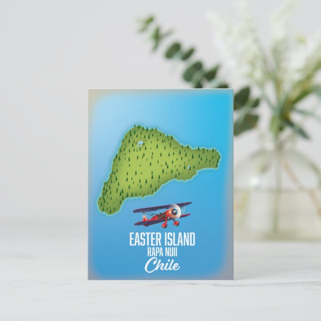 Postale carte de l'île de Pâques Rapa Nuii (Debout devant)