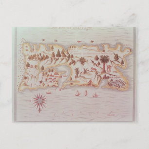 Postale Carte de l'île de Porto Rico, 1599