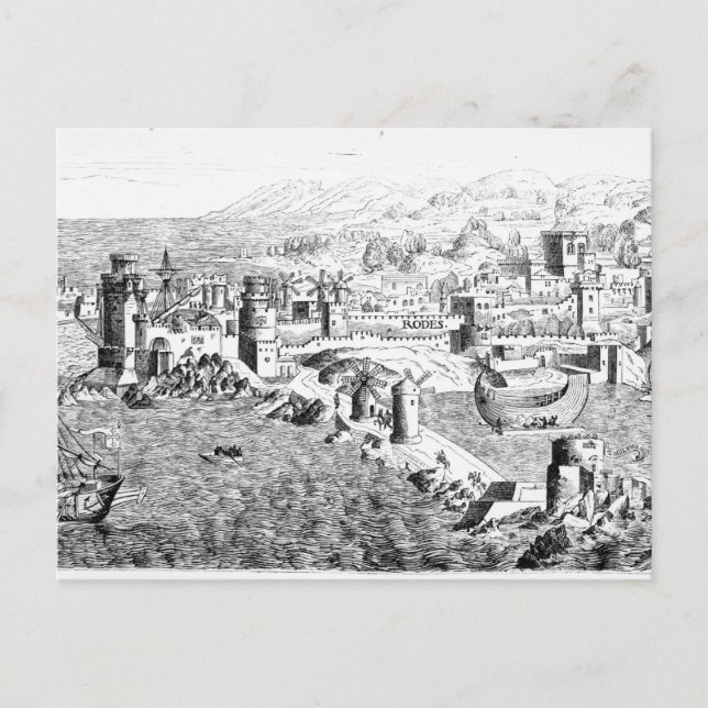 Postale Carte de l'île de Rhodes (Devant)